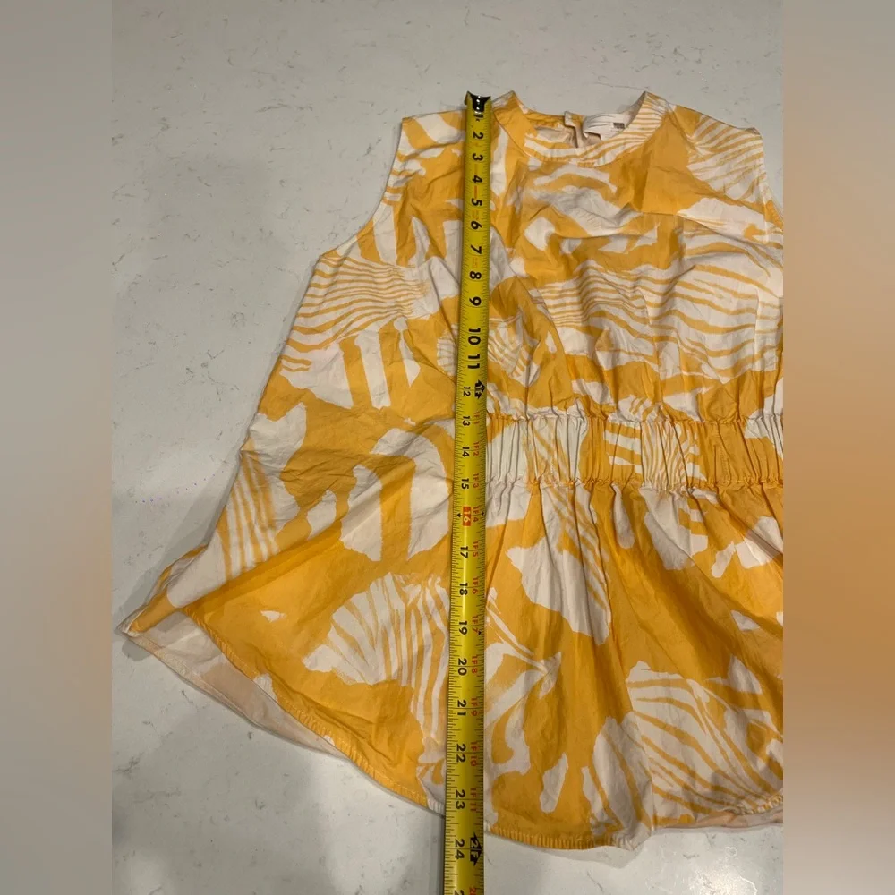 Genny Rent the Runway Tropical Orange Rouched top sz :US:0 - Picture 12 of 13